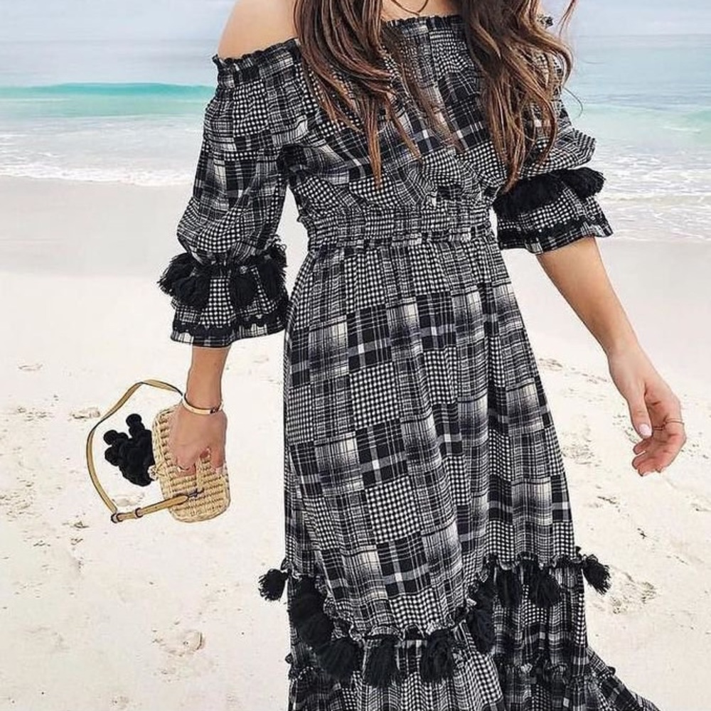 Nicoline MISA Los Angeles off the shoulder dress